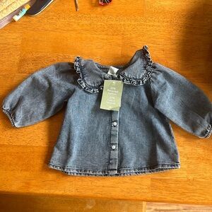 NWT H&M scalloped top 9 month